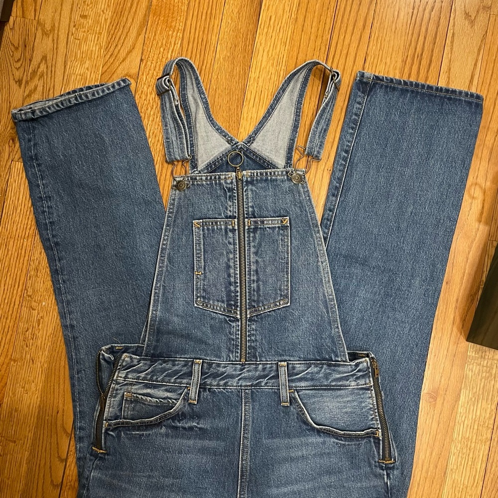 Levi's Dark Blue Denim Overalls with orange Logo Tag - like new